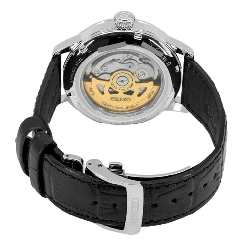 Orologio Uomo Seiko Automatico Presage Solo Tempo Pelle Azzurro SRPB43J1